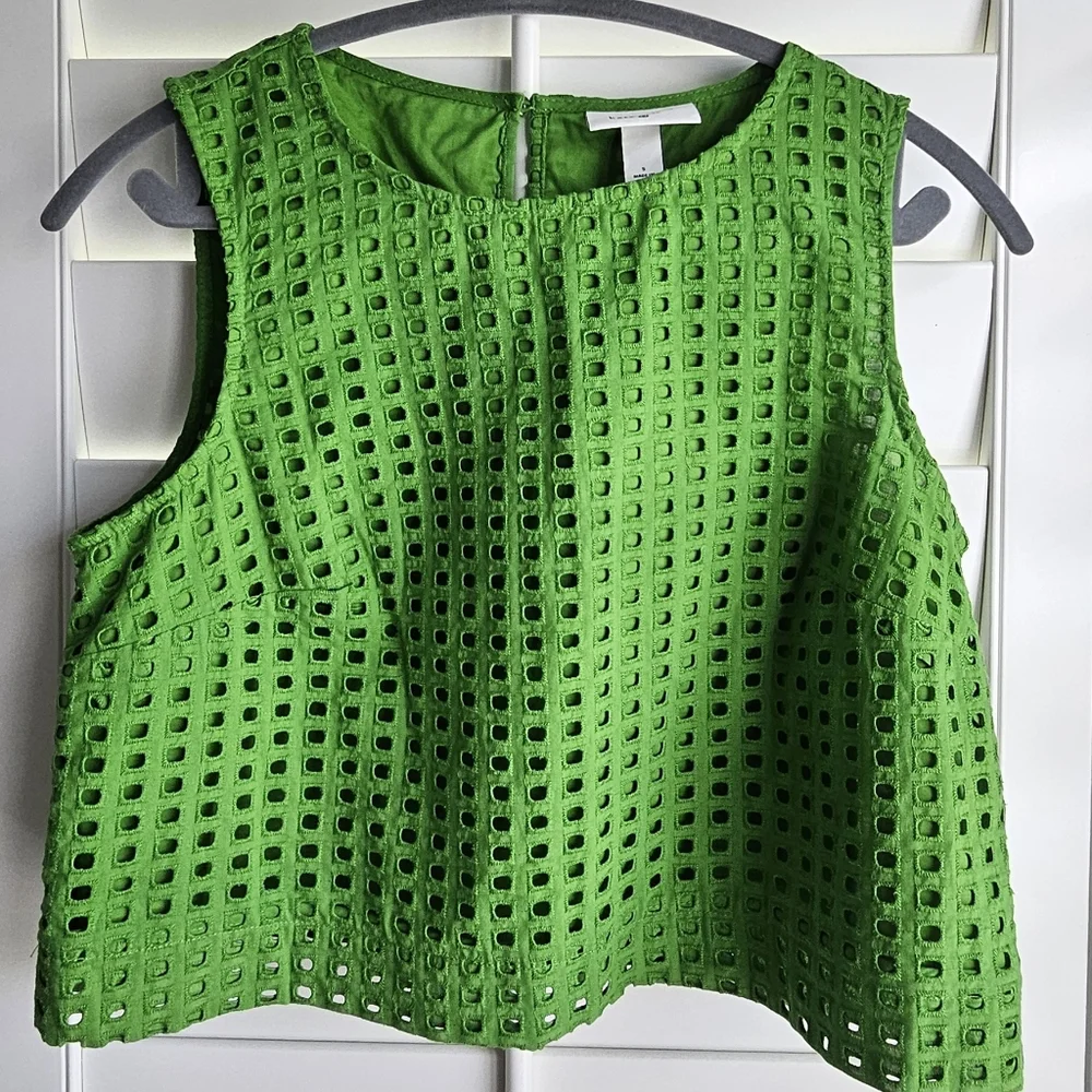 Kate Spade New York x Target Eyelet Shell Tank Top Green Size Small New